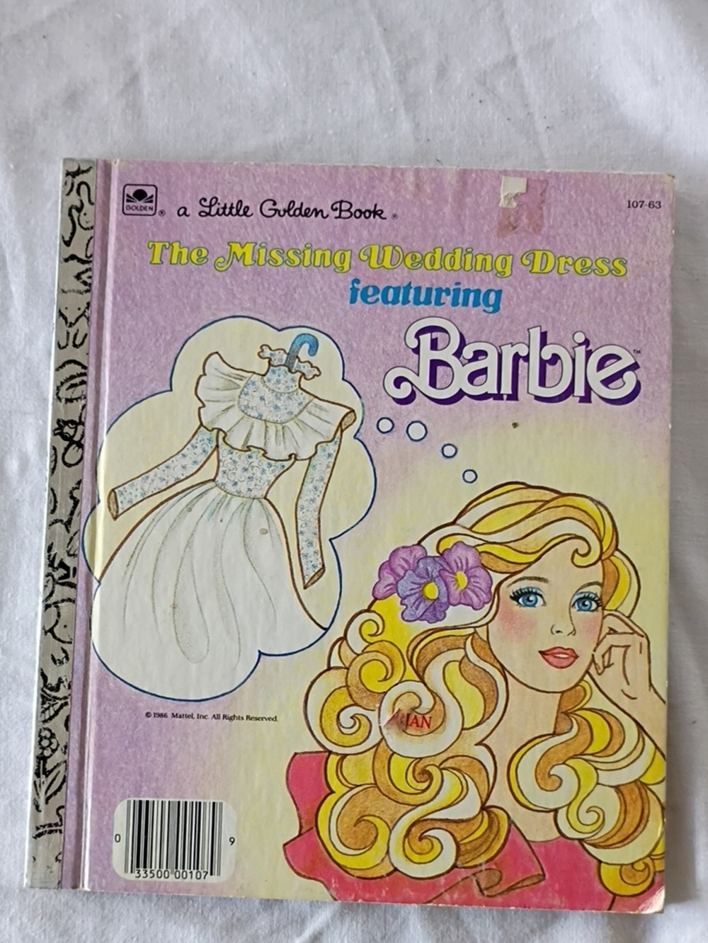 Little Golden Book The Missing Wedding Dress featuring Barbie Vintage Pink Cover